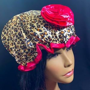 Animal print shower cap